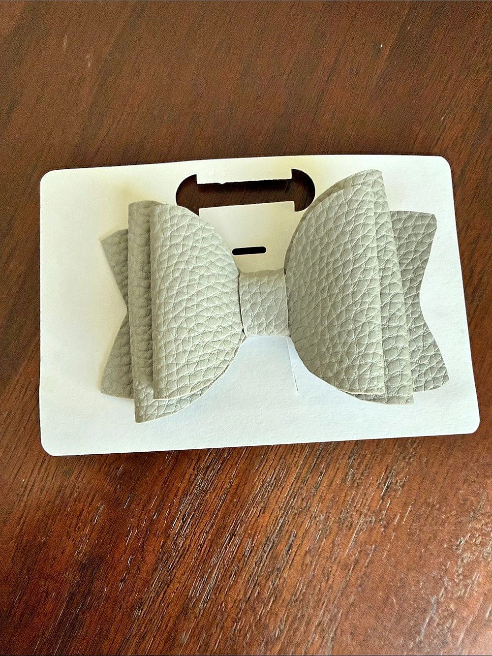 Textured Bow Hair Clip in White